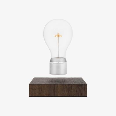 Made in Design Flyte Manhattan Table lamp - / Levitating bulb by Flyte Silver/Natural wood/Metal