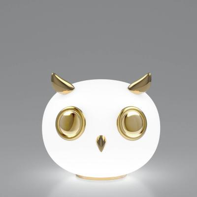 Made in Design Uhuh Hibou Table lamp - / Gold plated ceramic & glass by Moooi White