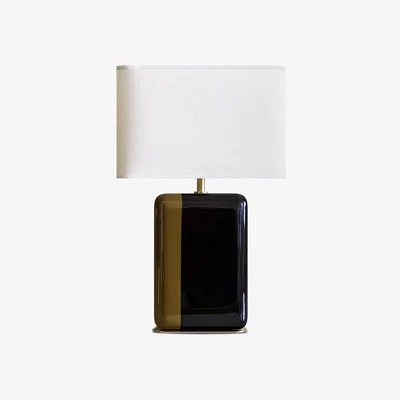 Made in Design Bourbon Table lamp - / H  cm - Lacquered wood & fabric by RED Edition White/Black
