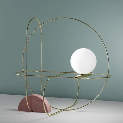 Made in Design Setareh circle Table lamp - / LED - L 48 x H 45 cm by Fontana Arte Gold/Metal