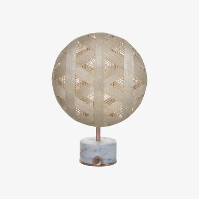 Made in Design Chanpen Hexagon Table lamp - Ø 26 cm - Triangle patterns by Forestier Beige