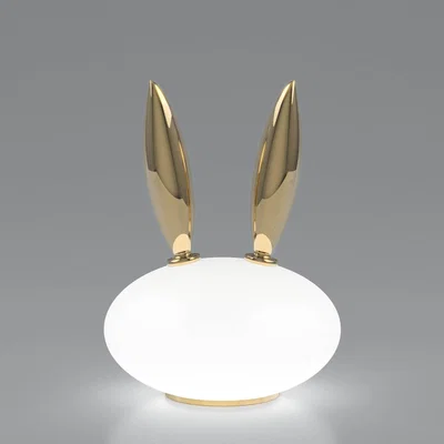 Made in Design Purr Lapin Table lamp - / Gold plated ceramic & glass by Moooi White
