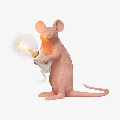 Made in Design Mouse Sitting #2 Table lamp - / 20 years of MID limited edition by Seletti Pink