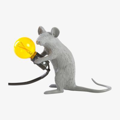 Made in Design Mouse Sitting #2 Table lamp - / Souris assise by Seletti Grey