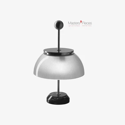 Made in Design Masters' Pieces - Alfa Table lamp - Marble base -  1959 by Artemide White/Black