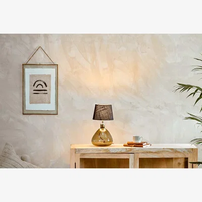 Nkuku Nkuku Baba Recycled Glass Lamp | Lamps And Shades | Green Smoke | Small Wide 50 x 26 cm