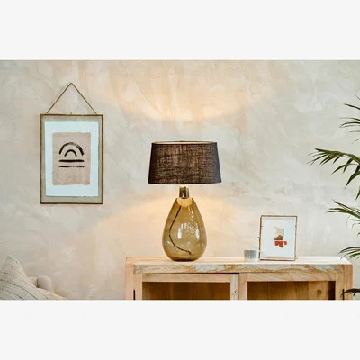 Nkuku Nkuku Baba Recycled Glass Lamp | Lamps And Shades | Green Smoke | Large Tall 21 x 20 cm