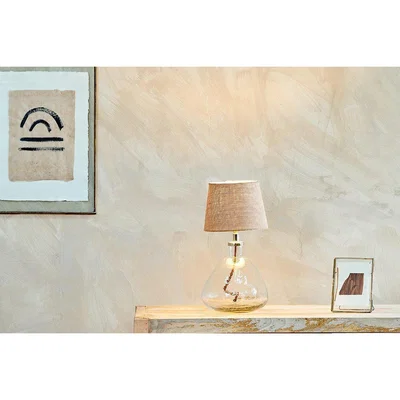 Nkuku Nkuku Baba Glass Lamp | Lighting | Clear | Small Wide 31 x 20 cm (Diameter)