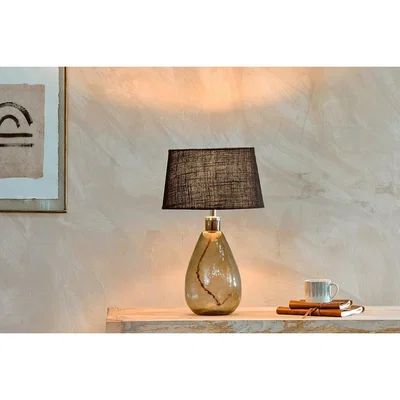 Nkuku Nkuku Baba Smoke Glass Lamp | Lighting | Green | Small Tall 39 x 18 cm (Diameter)