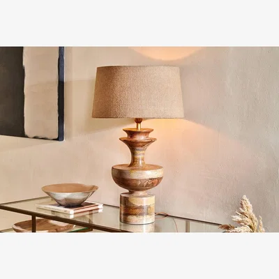 Nkuku Nkuku Badur Mango Wood Table Lamp | Lamps And Shades | Natural