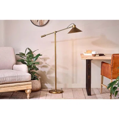 Nkuku Nkuku Challa Iron Armed Floor Lamp | Lighting | Antique Brass