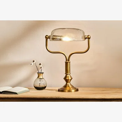 Nkuku Nkuku Ulani Vintage Desk Lamp | Lamps And Shades | Antique Brass/Clear