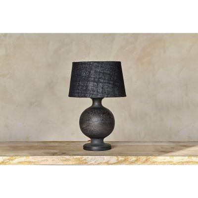 Nkuku Nkuku Urku Round Crackle Lamp | Lighting | Black | 36 x 18 cm (Diameter)