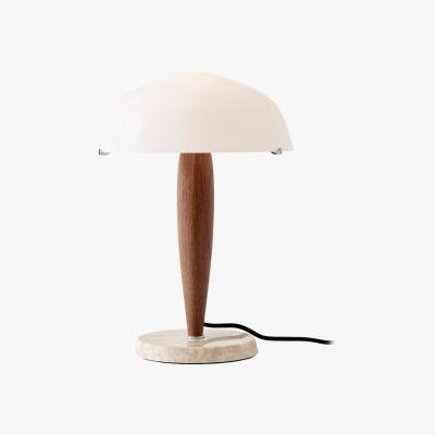 Nordic Nest &Tradition Herman SHY3 table lamp walnut & cream marble textile cord