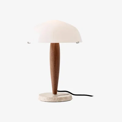 Nordic Nest &Tradition Herman SHY3 table lamp walnut & cream marble textile cord