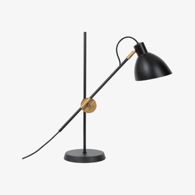 Nordic Nest Konsthantverk KH1 table lamp Black matte raw brass