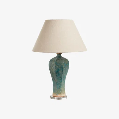 OKA OKA, Lizi Table Lamp - Antique Green, Table Lamps, Aluminium/Ceramic