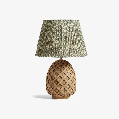 OKA OKA, Pinya Table Lamp - Natural, Table Lamps, Iron/Jute, Striped