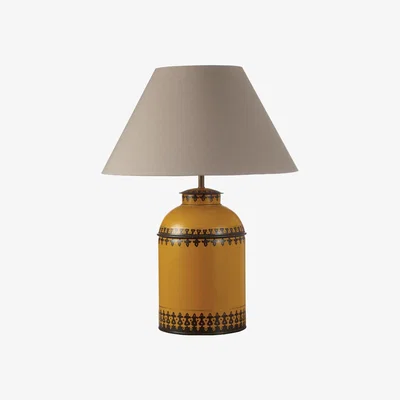 OKA Berber Handpainted Table Lamp, Large - Yellow