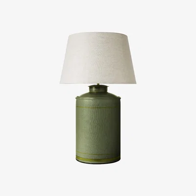 OKA Camellia Handpainted Table Lamp - Pale Blue
