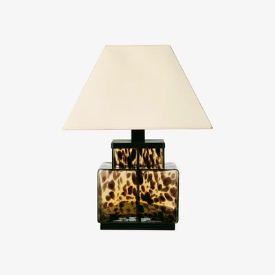 OKA OKA, Faux Tortoiseshell Lamp - Brown, Table Lamps, Glass
