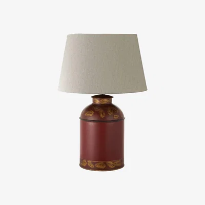 OKA OKA, Bohea Large Handpainted Table Lamp - Red, Table Lamps, Metal