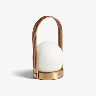 OKA OKA, Neoma Wireless Table Lamp - White/Gold, Desk Lamps, Glass
