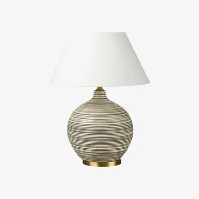 OKA OKA, Duffy Table Lamp - Charcoal/Cream, Table Lamps
