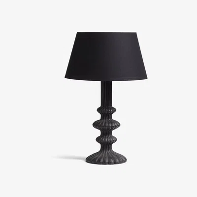 OKA OKA, Calendula Table Lamp - Ebony, Table Lamps, Brass/Iron/Wood