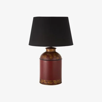 OKA Bohea Large Handpainted Table Lamp - Red