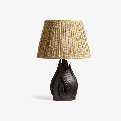 OKA OKA, Choi Table Lamp - Dark Walnut, Table Lamps, Iron/Mindi Wood, Plain