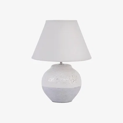 Olivia's Libra Skyline Porcelain Table Lamp and Shade, Small Grey