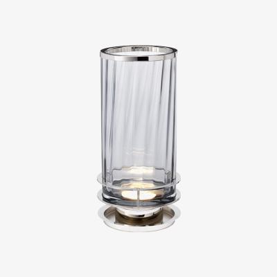 Olivia's Quintessentiale Arno Polished Nickel and Smoke Glassware Table Lamp