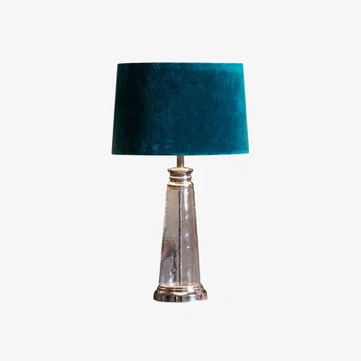 Olivia's Gallery Direct Caesaro Table Lamp Velvet & Glass / Teal