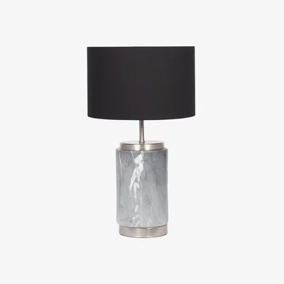 Olivia's Olivia's Caria Small Marble Effect Ceramic Table Lamp in Grey
