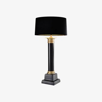 Olivia's Eichholtz Monaco Table Lamp Black/Antique Brass Finish Inc Shade