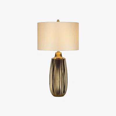 Olivia's Elstead Newham 1 Light Table Lamp Bronze Ceramic and Pearl shade / Small