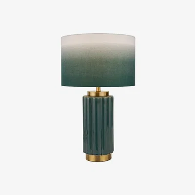 Olivia's Olivia's Saphira Scalloped Ceramic Table Lamp in Green