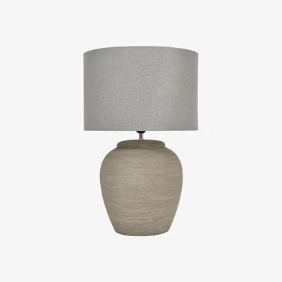 Olivia's Libra Baslow Etched Grey Small Ceramic Table Lamp