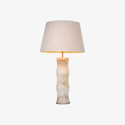 Olivia's Eichholtz Bonny Table Lamp in Alabaster with Shade