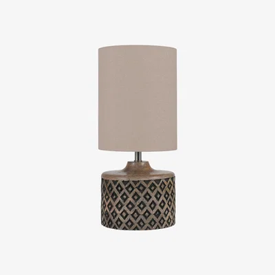 Olivia's Olivia's Paloma Short Wooden Diamond Table Lamp