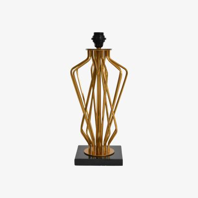 Olivia's Libra Brass Spindle Mesh Table Lamp Base Only
