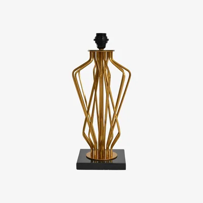 Olivia's Libra Brass Spindle Mesh Table Lamp Base Only