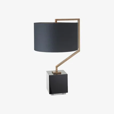 Olivia's RV Astley Cyclone Table Lamp Black and Brass Finish