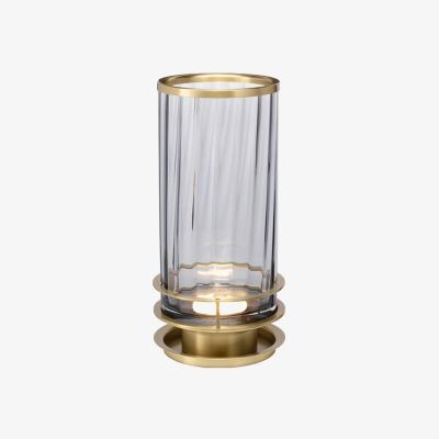 Olivia's Quintessentiale Arno Aged Brass and Smoke Glassware Table Lamp