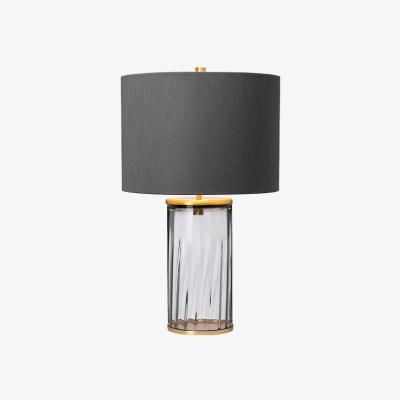 Olivia's Quintessentiale Reno Aged Brass and Smoke Glassware Table Lamp