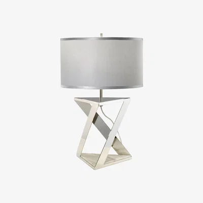 Olivia's Elstead Aegeus 1 Light Table Lamp Polished Nickel And White Marble Base