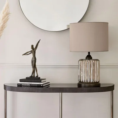Olivia's Libra Urban Lustrer Glass Corrugated Lamp Copper