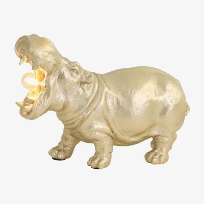 Olivia's Light & Living Hippo Table Lamp Matt Gold