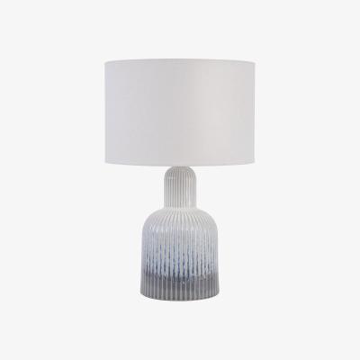Olivia's Libra Porcelain Lamp Ribbed Detailing Shade SmallGrey White